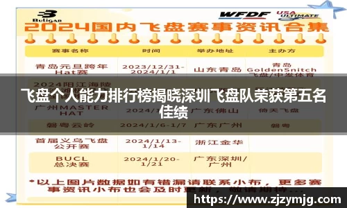 飞盘个人能力排行榜揭晓深圳飞盘队荣获第五名佳绩